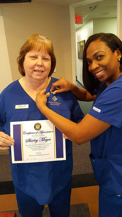 Ophthalmology Associates Recognizes Employees at Service Pin Ceremony